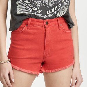 LEE Red High Waisted Jean Shorts